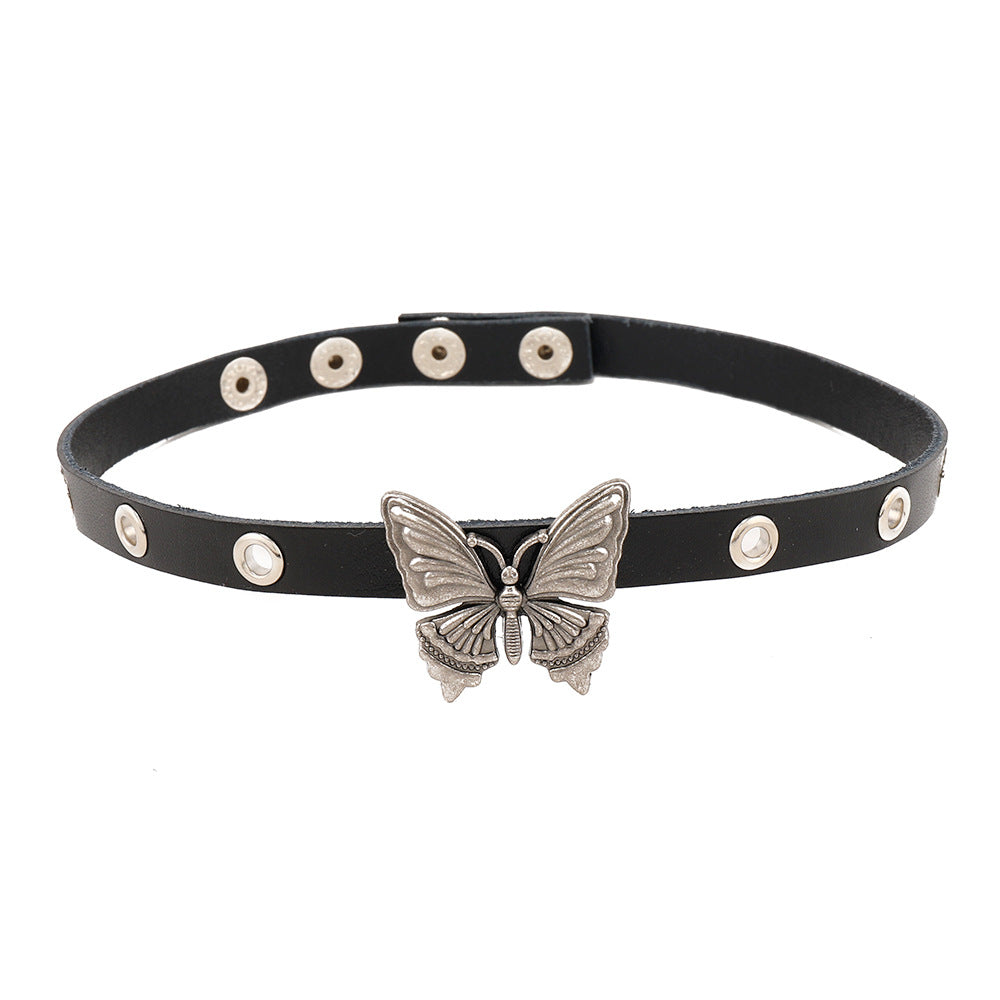Wholesale New Retro Butterfly Style Rivet Leather Popular Punk Style Leather Bracelet